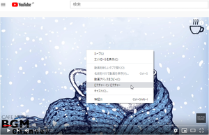 動画の右クリックをダブルクリックして表示されたメニュー