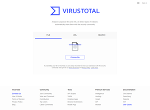 VirusTotal のスクリーンショット