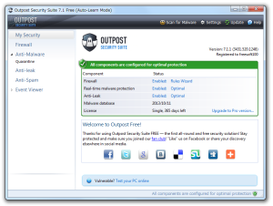 Outpost Security Suite Free のスクリーンショット