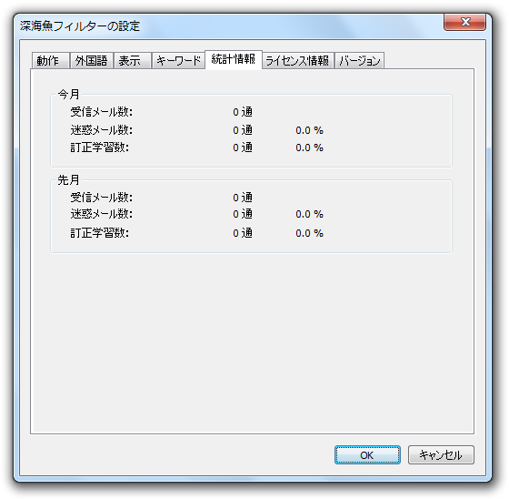 設定 - 統計情報