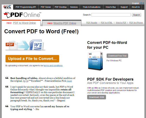 Convert PDF to Word