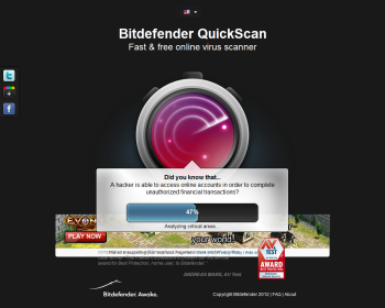 BitDefender QuickScan のスクリーンショット