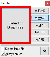 「Select or Drop Files」に曲をドロップ