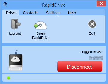 「RapidDrive」ウィンドウ