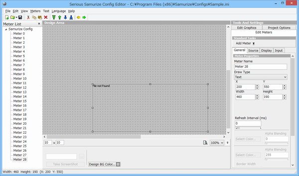 Config Editorでテキストメーターを追加