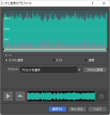 ピッチと速度のプロファイル