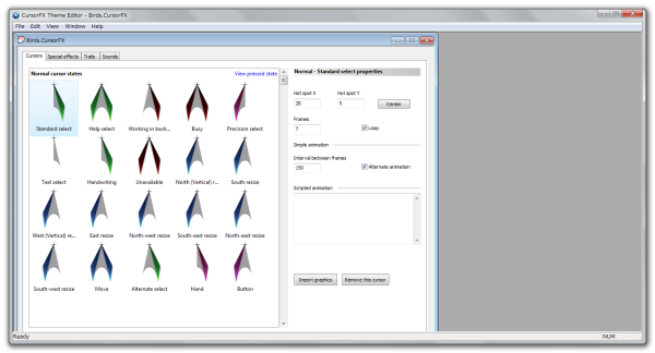 CursorFX Theme Editor（Birds.CursorFX）