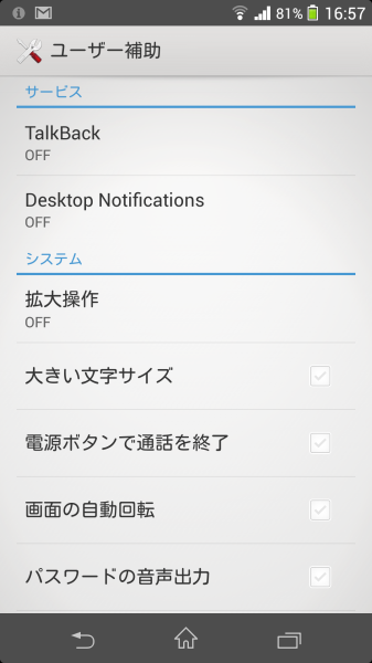 「Open Accessibility Settings」タップ時