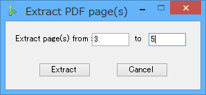 Extract page(s)（任意のページ数でファイルを抜き出す）