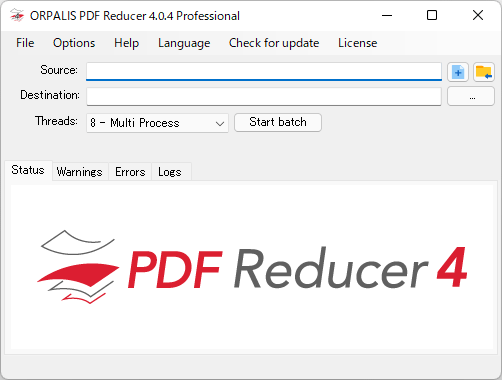 ORPARIS PDF Reducer - メイン画面