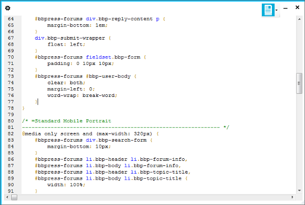 CSS ファイルの表示