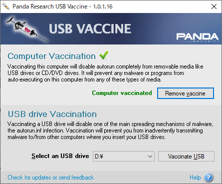 Panda USB ワクチン