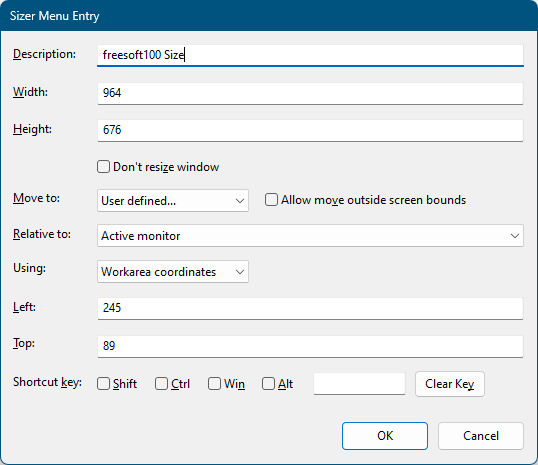 Sizer Menu Entry（Sizer のメニューに登録）