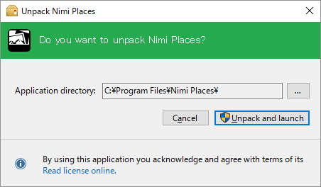 Unpack Nimi Places（Nimi Places を解凍する）