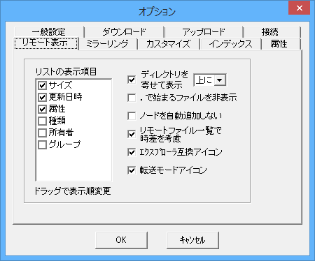 オプション - リモート表示