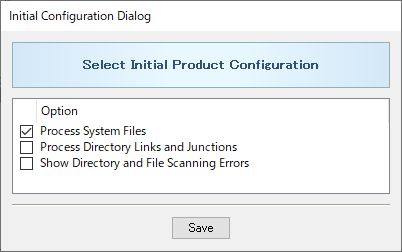 Initial Configuration Dialog（初期設定ダイアログ）