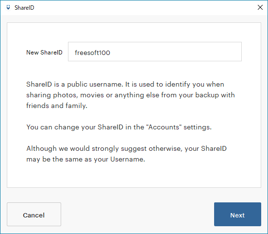 「Share」タブ - ShareIDの設定