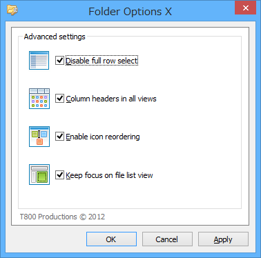 Folder Options X