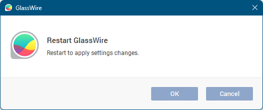 日本語化を適用するには GlassWire の再起動が必要