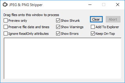 JPEG & PNG Stripper - メイン画面