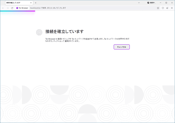 Tor ネットワーク接続中