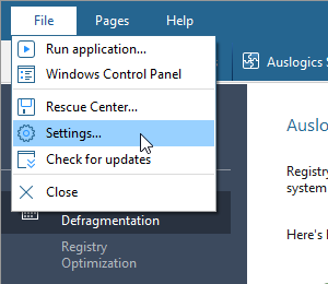 メニューバーから「File」⇒「Settings」とクリック