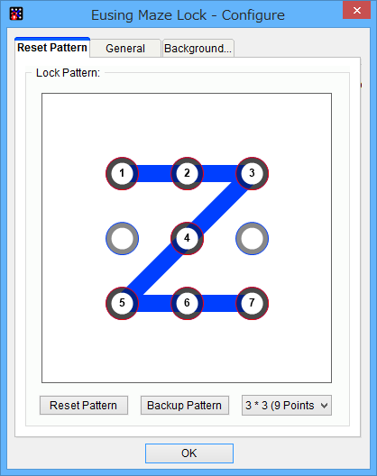 「Reset Pattern」タブ