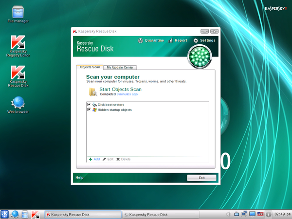 Kaspersky Rescue Disk - Object Scan