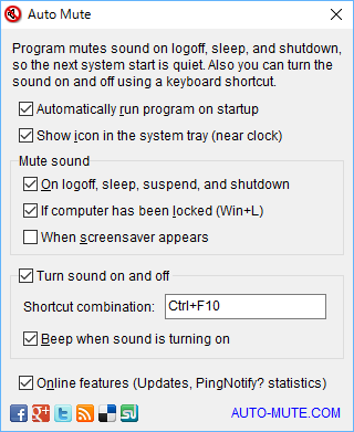 Auto Mute - 設定