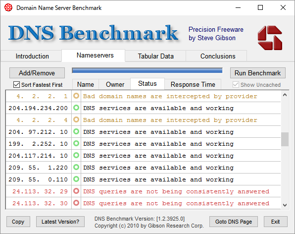 Nameservers - Status