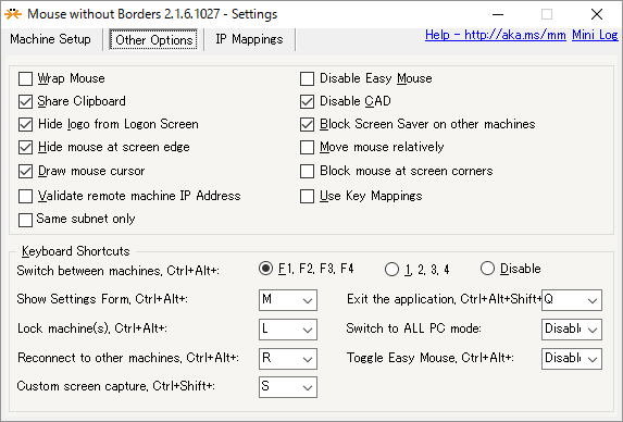 設定 - その他のオプション