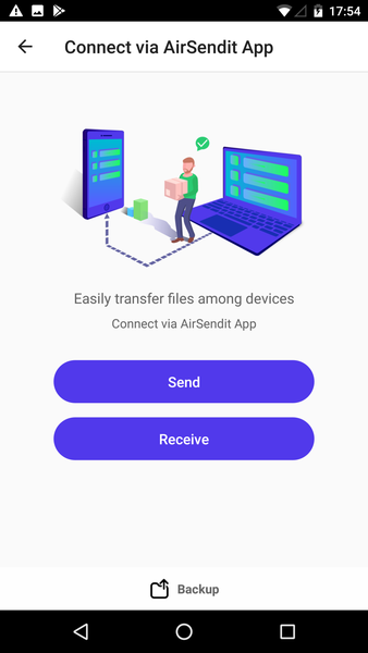 Android - Connect via AirSendit App