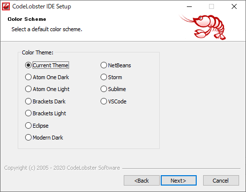 インストール - カラーテーマの設定