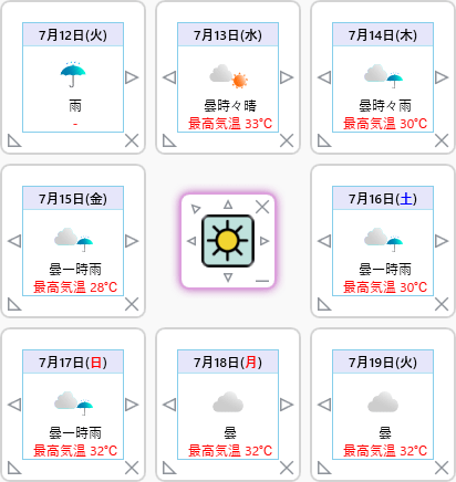 お天気ぼーど 起動時に表示される画面