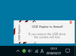 USB Raptor 有効化時の通知