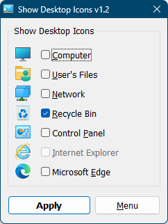 Show Desktop Icons - メイン画面