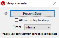 Sleep Preventer - 設定画面