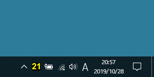 タイマー中のタスクトレイにアイコン表示