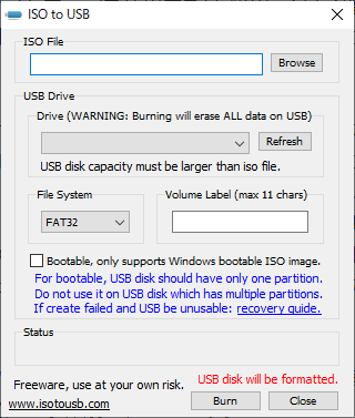 ISO to USB - メイン画面