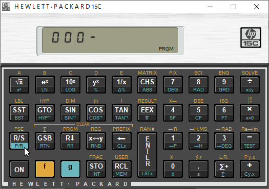 「g」「P/R」 と押してプログラム入力状態に