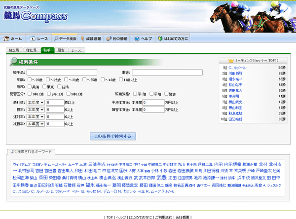 データ検索 - 騎手
