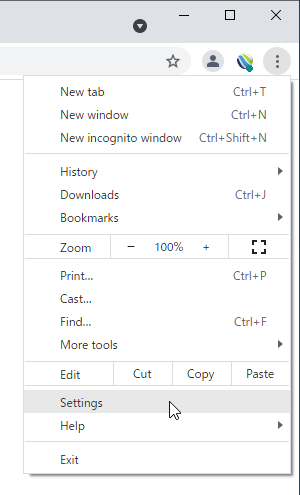 日本語化手順 - メニューから「Settings」をクリック