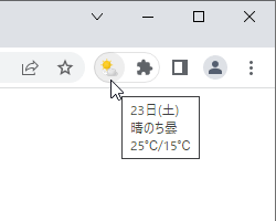 オンマウスで天気予報表示