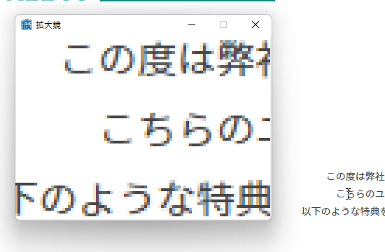 拡大鏡（4倍表示）