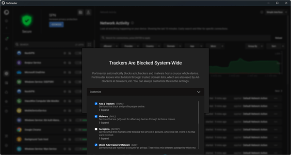 クイックセットアップ - 広告やトラッカーのブロック設定