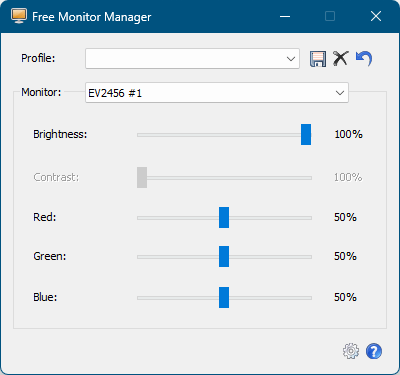 Free Monitor Manager - メイン画面