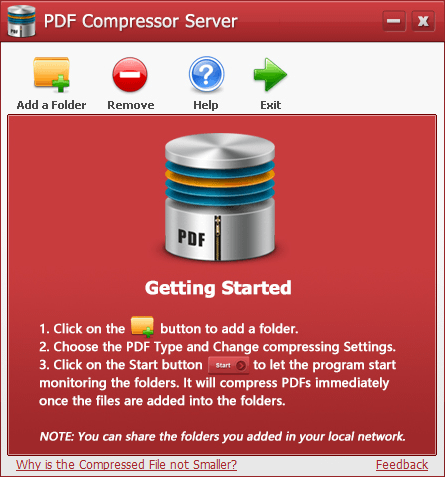 PDF Compressor Server - 初期画面