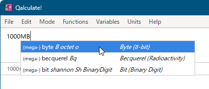 単位（MegaByte）の計算