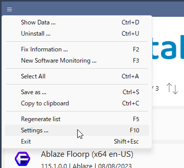 画面左上メニューから「Settings」をクリック