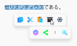 「テキスト拡張のポップアップ」に変更が反映される